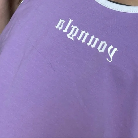 Youngla Purple Tank Top Curved Hem Golden Era workout lilac lavender - Picture 2 of 7